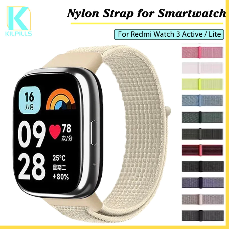 สายรัดไนล่อนกีฬา for Smartwatch Redmi Watch 3 Active อุปกรณ์เสริมสร้อยข้อมือแทนที่ปรับได้ for Xiaomi Mi Watch 3 Lite