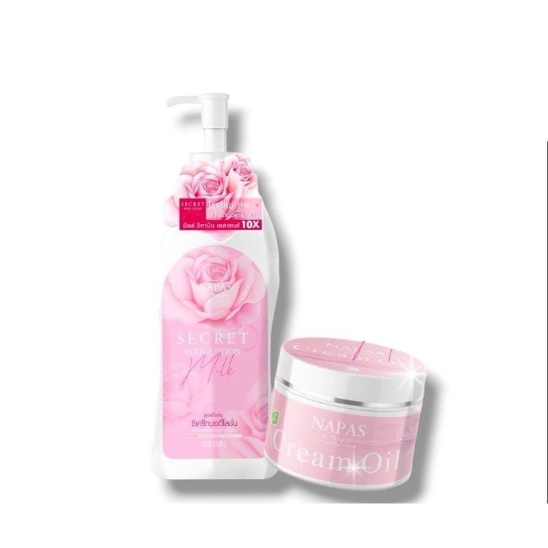 Milk Secret Scented Milk Lotion, Secret Body Lotion + Scented Oil Cream Napas Cream Oil