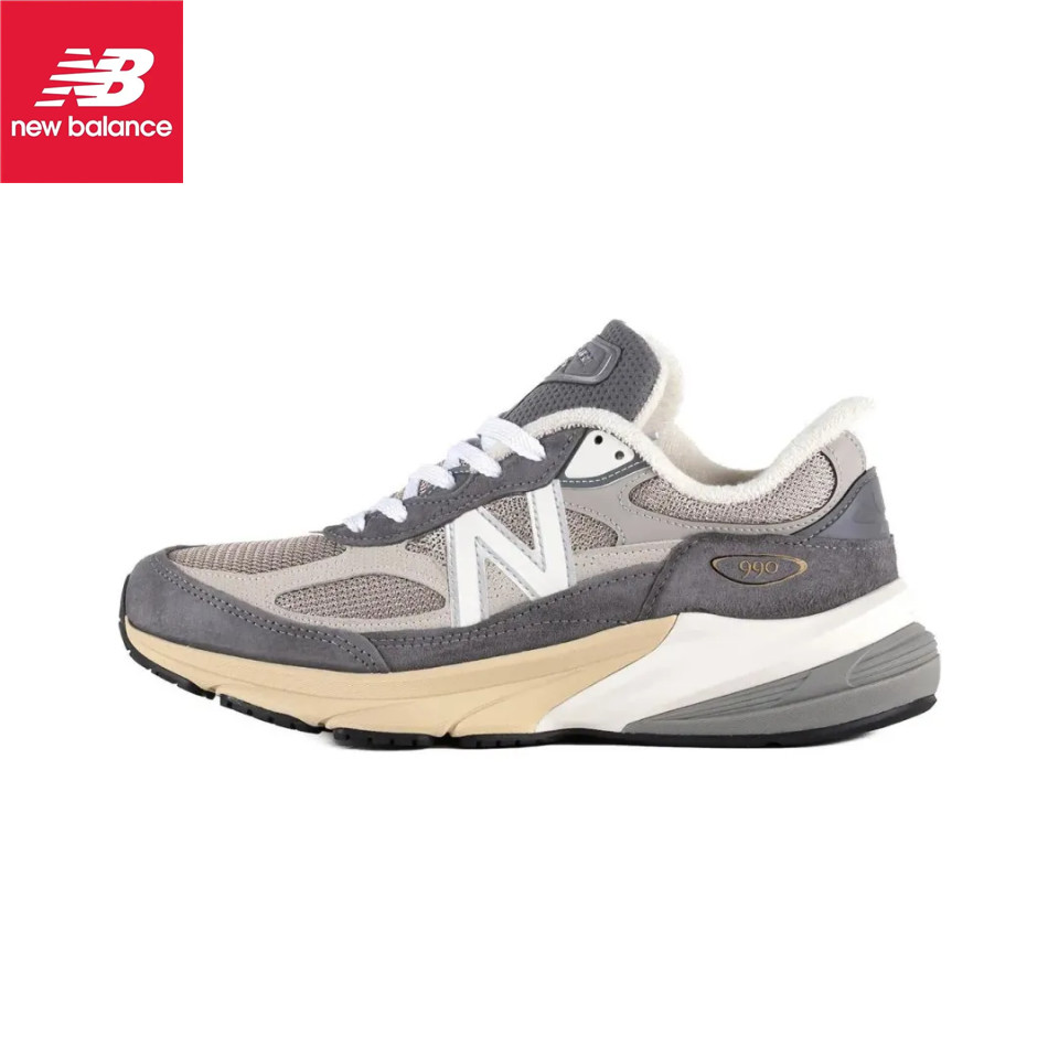 （ของแท้ 100%）New Balance NB 990 V6 U990GR6 รองเท้าผ้าใบ รองเท้าวิ่ง