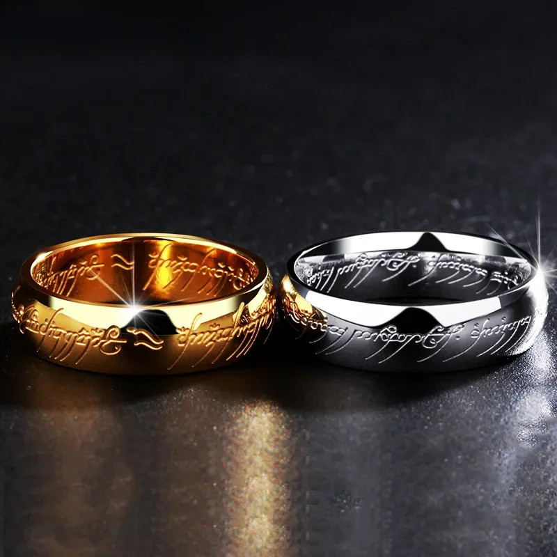 Lord of the Rings Stainless Steel Ring of Power Carved Refined  for Lovers Women Men Fashion Jewelry