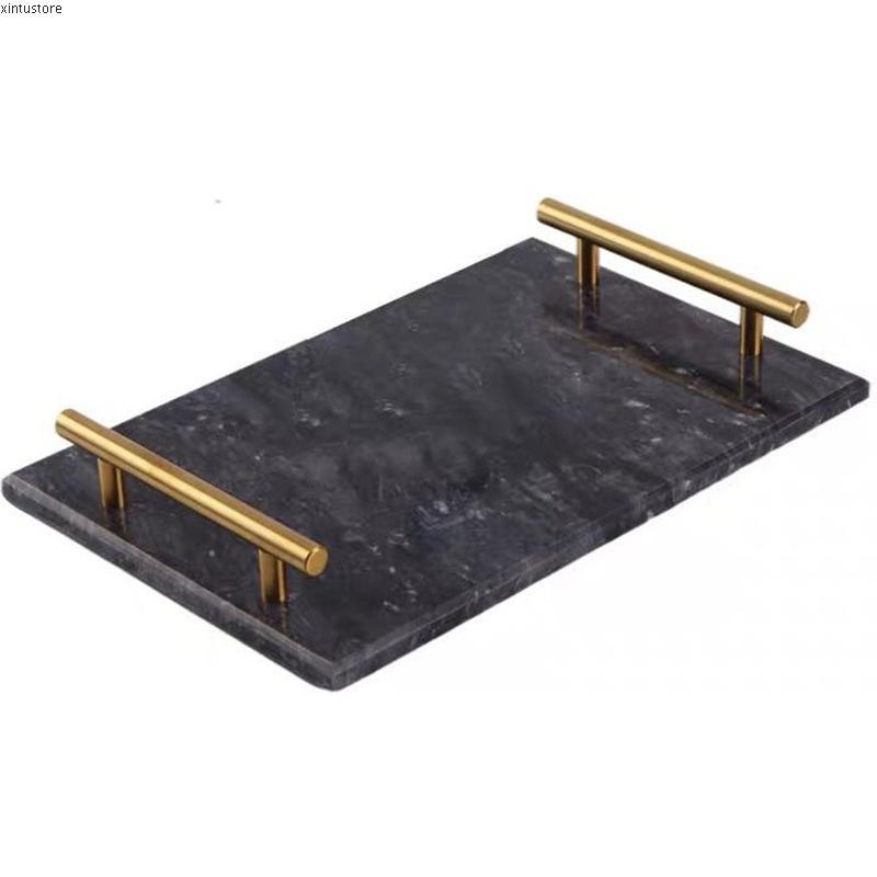 ถาดหินอ่อนแท้ แบบกลม  (MH_123) สำหรับวางของ ตกแต่งบ้าน วางเทียนหอม แจกัน เครื่องประดับ