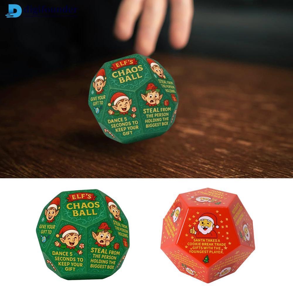 DIGIFOUNDER Creative Hilarious Christmas Gift Exchange -12 Sided Party Game for Family & Office Xmas
