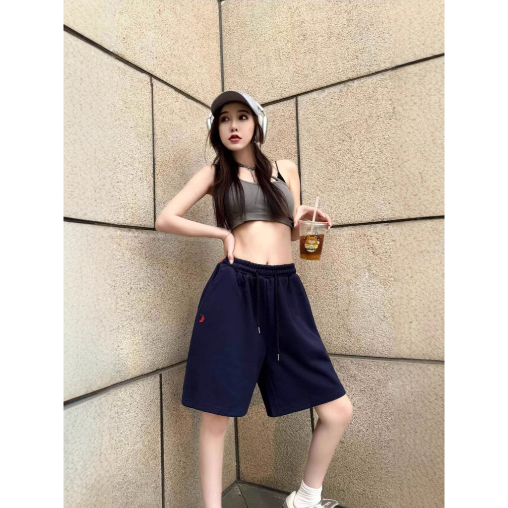 กางเกงCargo Ralphs House RL Basic ลายPony Logo Embroidery ขนาดหลวมสำหรับผู้ชายและผู้หญิง IMUK