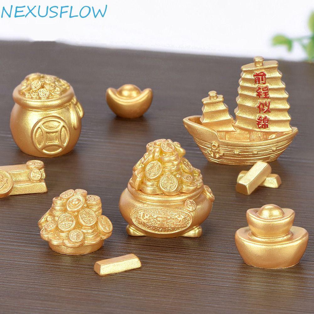 NEXUSFLOW เครื่องประดับขนาดเล็กต้นไม้เงินหลายรูปแบบอเนกประสงค์ปีใหม่ตกแต่งตกแต่งบ้านเดสก์ท็อปตกแต่งเครื่องประดับ DIY ความมั่งคั่งกลิ้งไมโครภูมิทัศน์เครื่องประดับมงคล