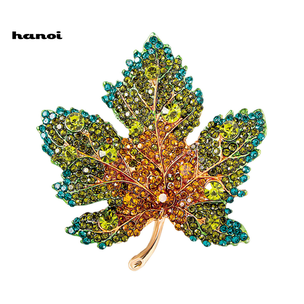HAN_ Rhinestone Maple Leaf Pin Maple Leaf เข็มกลัด Maple Leaf Rhinestone เคลือบวันขอบคุณพระเจ้าเข็มก