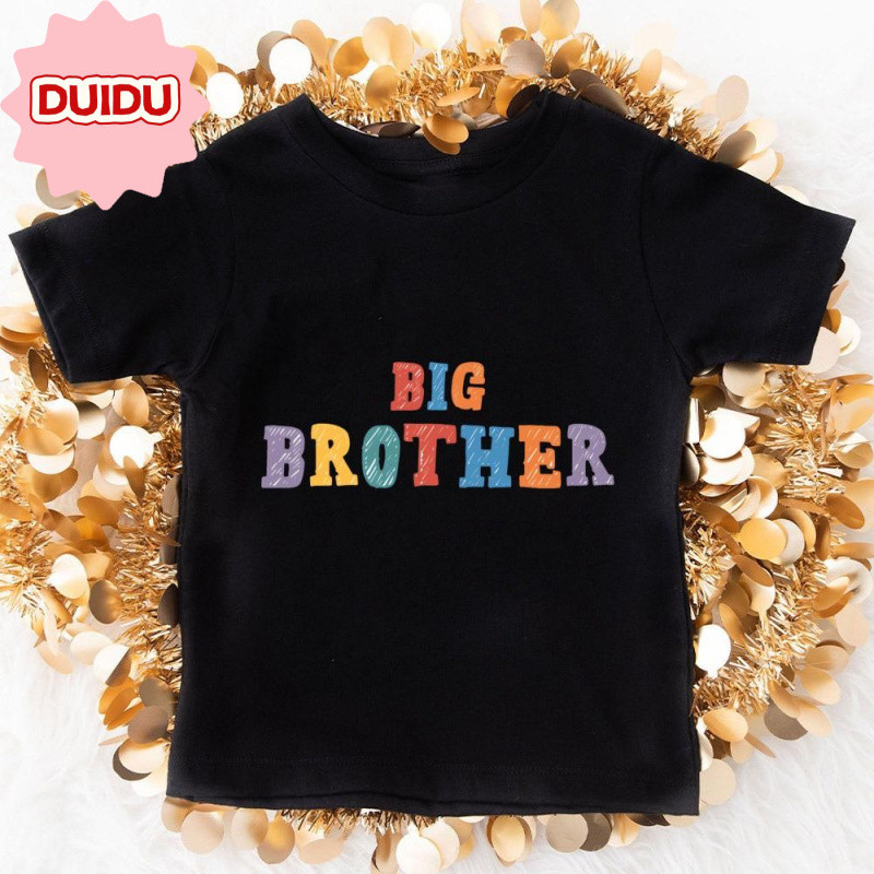 220G เสื้อยืดผ้าฝ้าย 100%DU Big/Little Sister Big/Little Brother เสื้อผ้าจับคู่ Sibling เสื้อแฟชั่นส