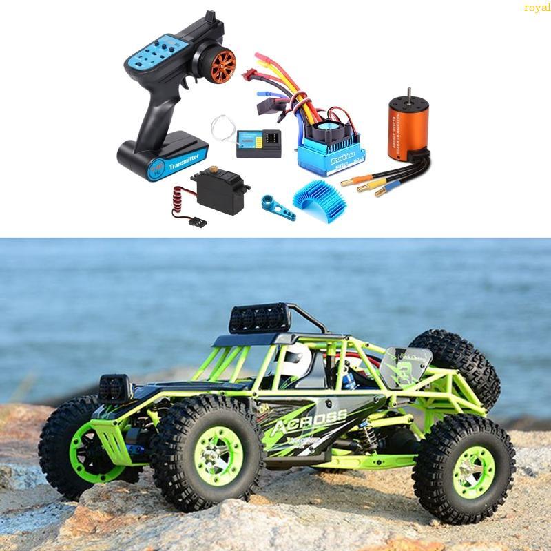 (ส่วนลดสูง)oyalking.th RC Brushless ESC มอเตอร์ไร้แปรง ESC พวงมาลัยเกียร์ 3CH เครื่องส่งสัญญาณสําหรั