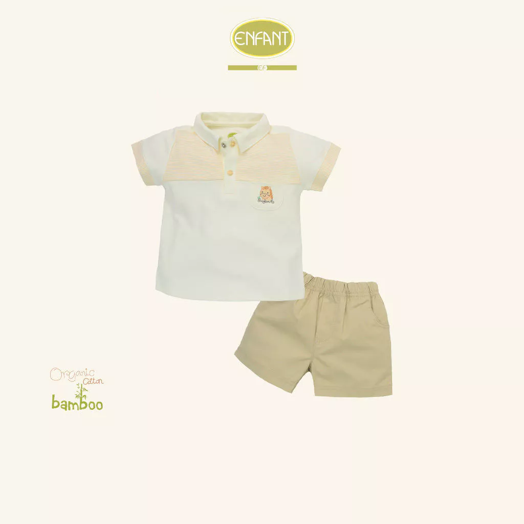 ENFANT ชุดเสื้อแขนสั้น กางเกงขาสั้น ลายม้าโยกสุดคิวท์ ER1S51