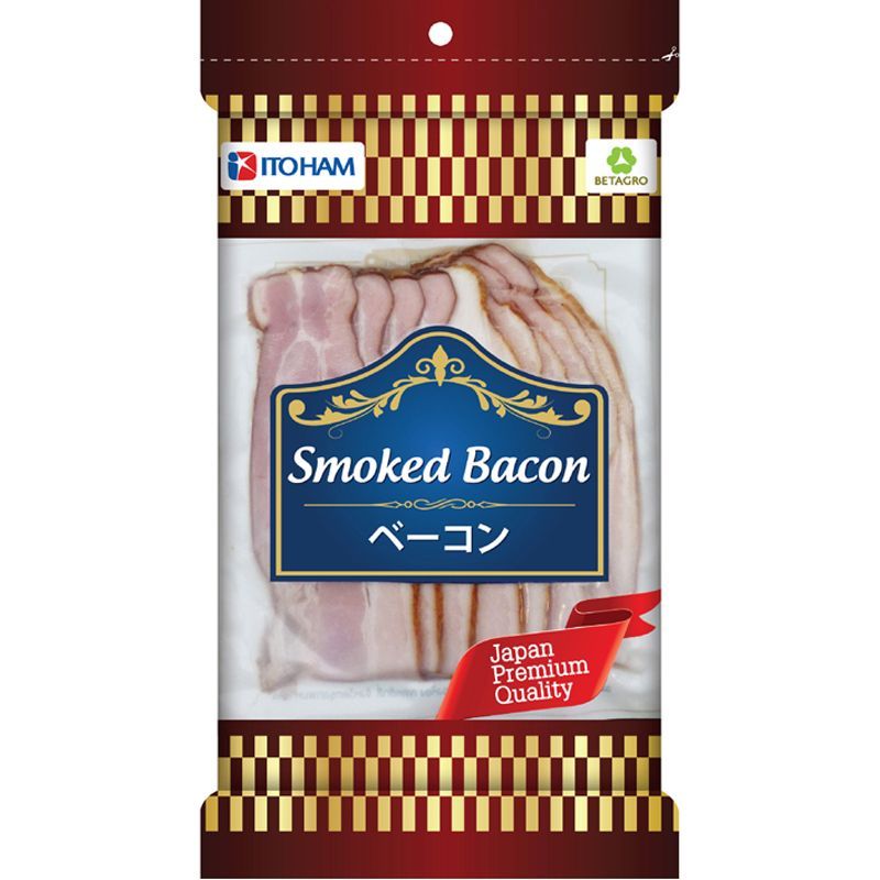 อิโตแฮมสโมคเบคอน 110กรัม Itoham Smoked Bacon 110g. [หมายเลขบาร์โค้ด 8856294073013]
