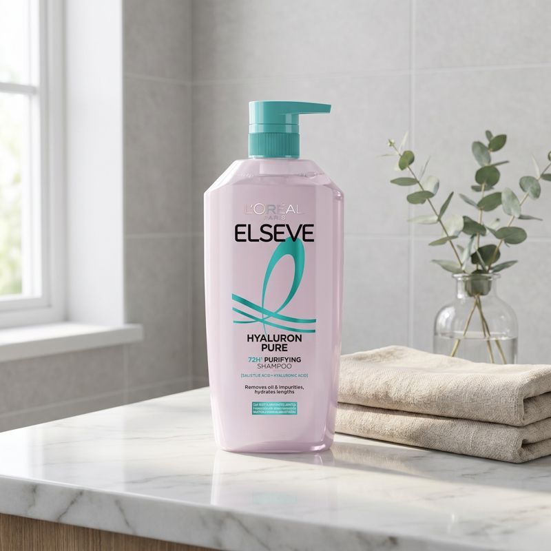 เอลแซฟแชมพูไฮยาลูรอนเพียว72เอชเพียวริฟายอิ้ง 400มล. Elseve Hyaluron Pure 72H Purifying Shampoo 400ml. [8994993026999 ]