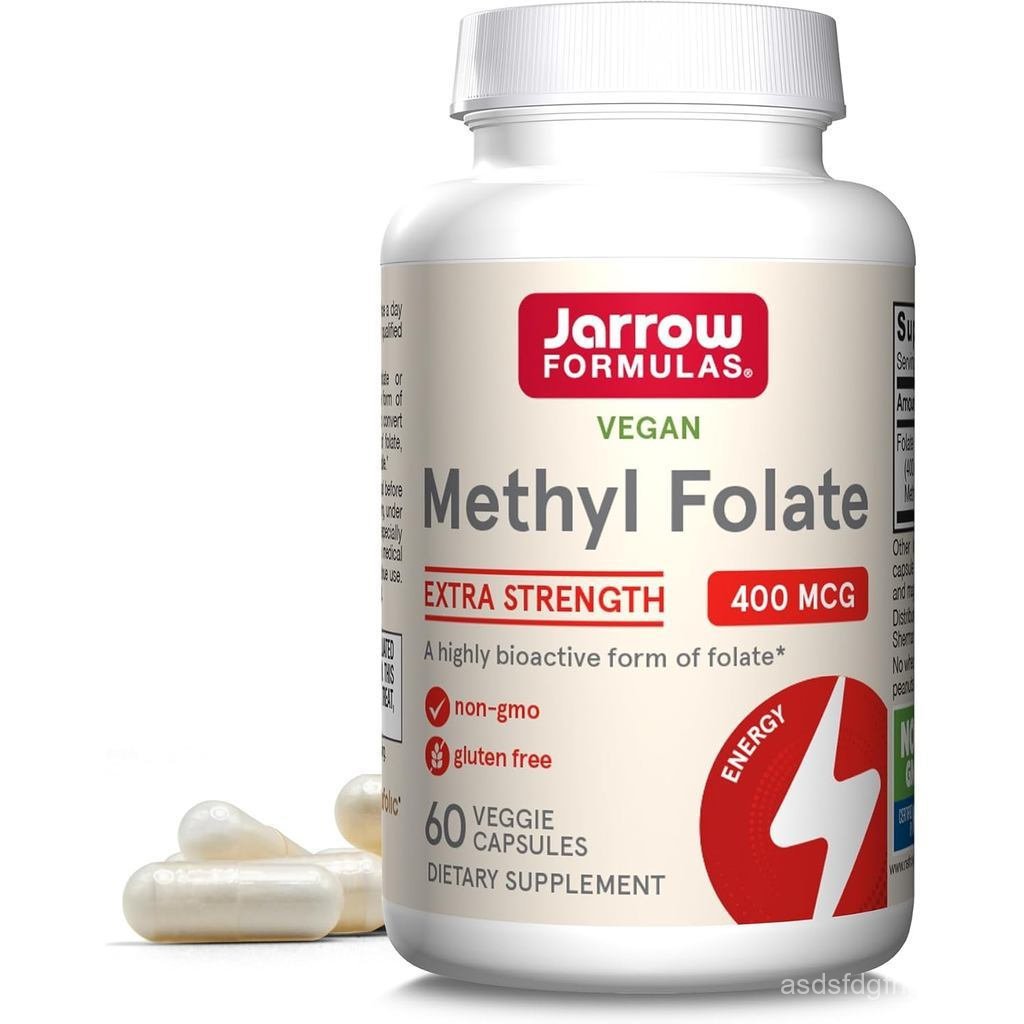 JarrowFormulas Super potent methylfolate400Microgram,ใช้สําหรับรองรับสุขภาพระบบประสาทหัวใจ,60แคปซูลม