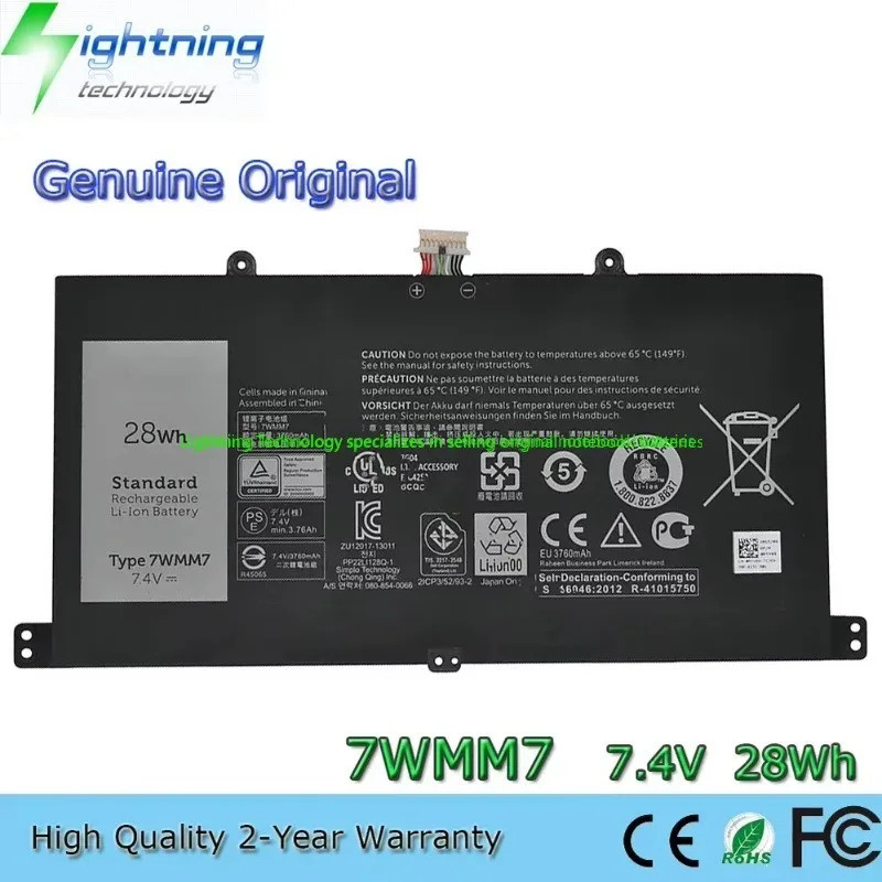 2025 ปี 7WMM7 7.4V 28Wh แบตเตอรี่โน้ตบุ๊คสําหรับ Dell Venue 11 Pro Dock D1R74 DL011301-PLP22G01 CP30