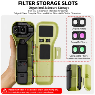 สําหรับ DJI Pocket 4P ป้องกันกันกระแทกกล่องกระเป๋าถือกรองพร้อมสายรัดข้อมือสําหรับ DJI Pocket 4 Pro
