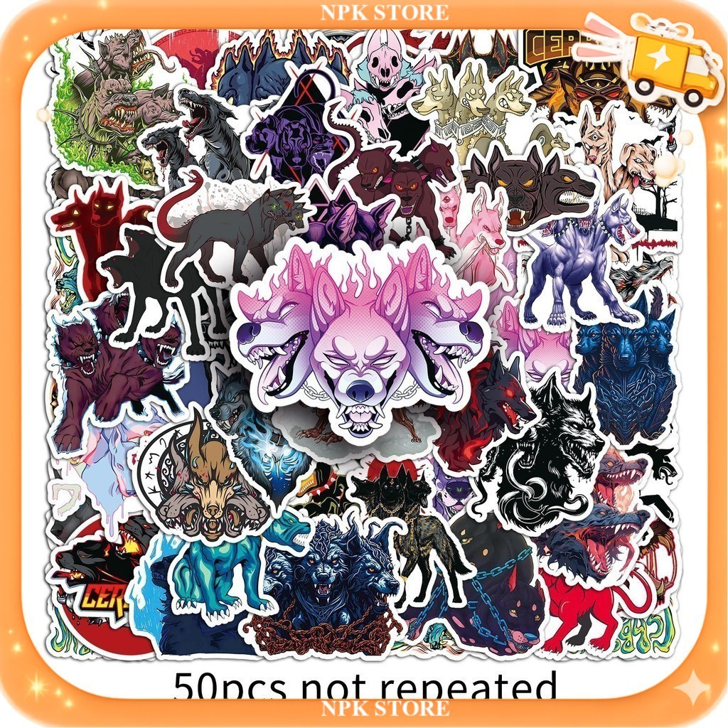 🔥🇹🇭พร้อมส่ง🇹🇭🔥 50แบบ เซอร์เบอรัส  Cerberus sticker three head dog horror greek mythology