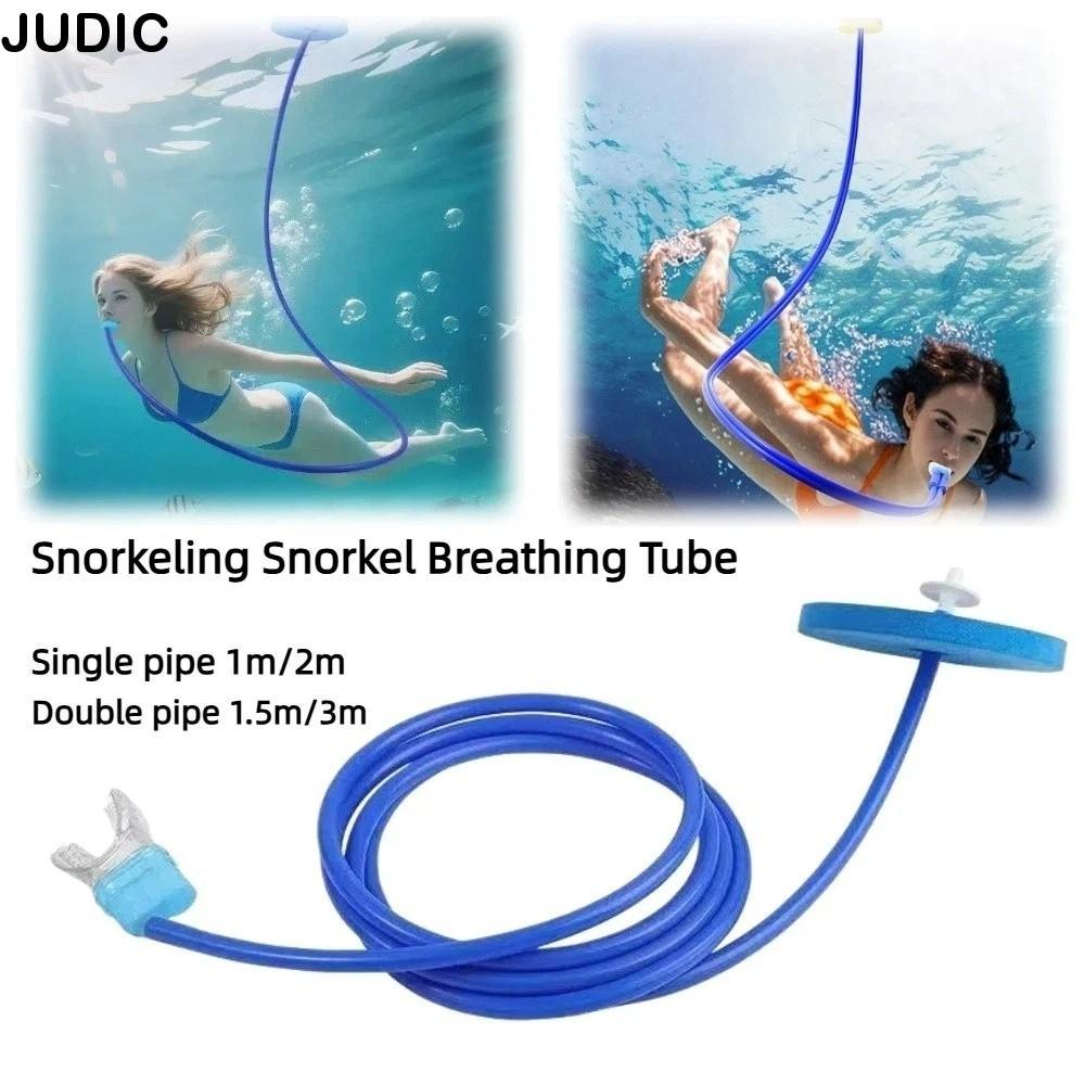 JUDIC Full Dry Swimming Tube,ซิลิโคนหลอดเดี่ยว/หลอดคู่ดําน้ําดูปะการังหลอดหายใจ,น้ําหนักเบาป้องกันการสําลักน้ําพับได้อุปกรณ์ดําน้ํา
