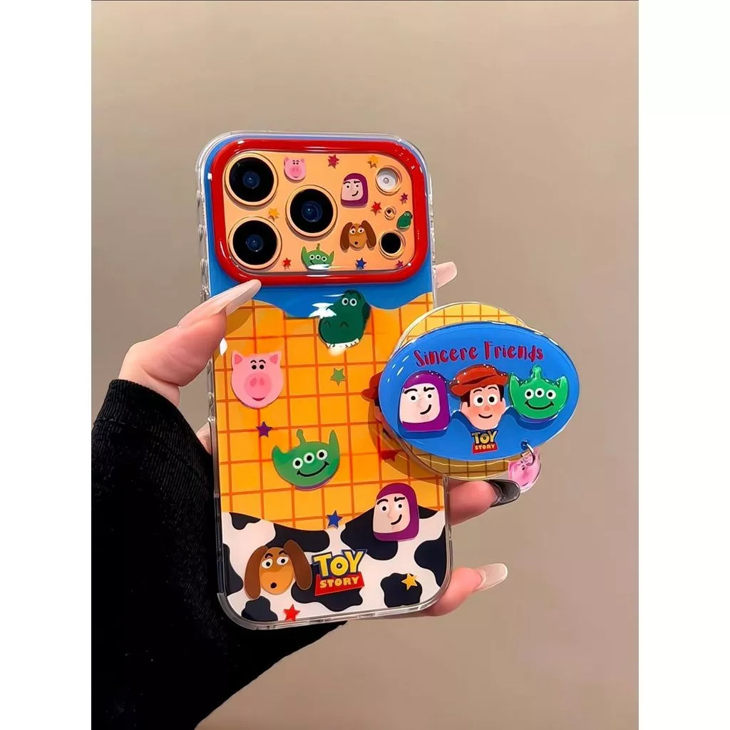 เคสโทรศัพท์ เหมาะสําหรับ iPhone 11 12 13 14 15 16 17 Pro max ลายสก๊อต Star Toy Story + วงเล็บกันกระแทกกันกระแทกป้องกันกรณีรวมทุกอย่าง VUXE