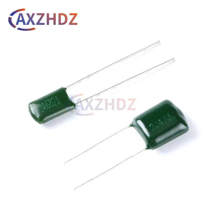 50PCS โพลีเอสเตอร์ฟิล์มตัวเก็บประจุ 100V 250V 400V 630V 1000V 2A 2E 2G 2J 3A 102J 103J 104J 154J 224
