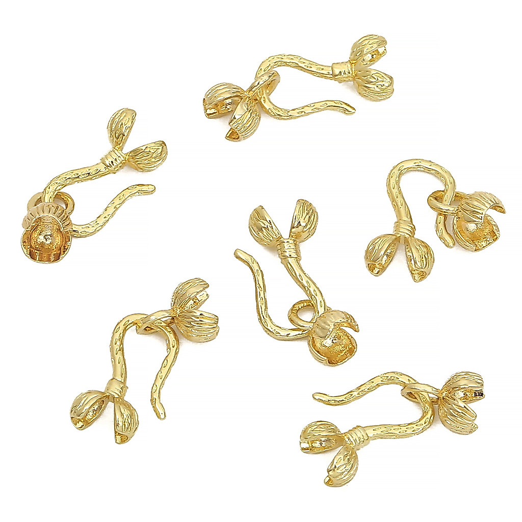 14k Gold Plated U รูปร่าง Claspsps Connector สําหรับเครื่องประดับ DIY