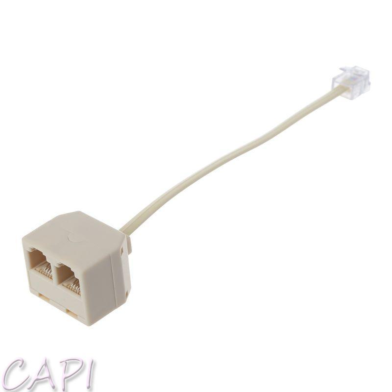 CAPI 6P4C Rj11 ชาย 2 หญิงอะแดปเตอร์ Splitter RJ11 ถึง RJ11 แยกสําหรับโทรศัพท์ MAX