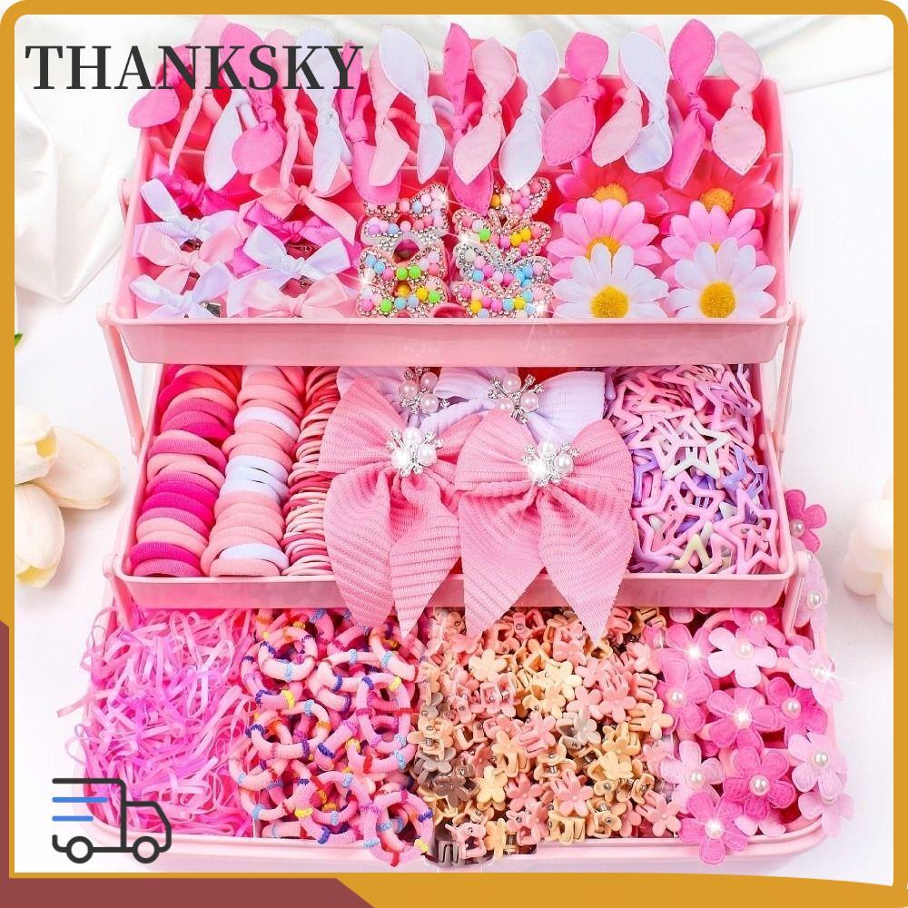 THANKSKY ชุดเครื่องประดับเด็กผู้หญิง กิ๊บติดหลากสี