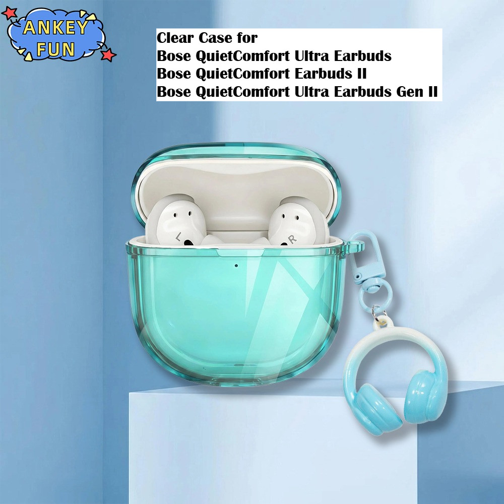 Compatible with Bose QuietComfort Ultra Earbuds Gen II Bluetooth Headphones Gradient Clear Case Bose