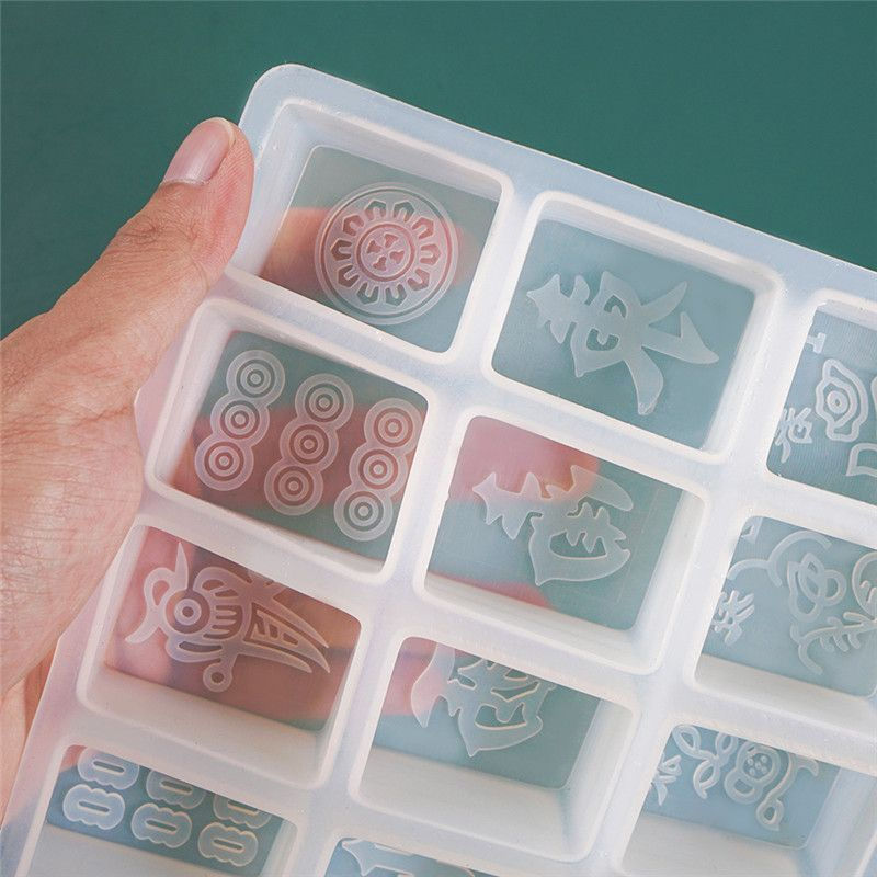 diy New plastic material mold handmade mahjong tiles complete set12y Bag42Large silicone mold for ma