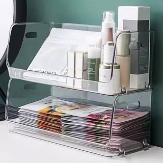 (the) กล่องเก็บของพลาสติกใสพร้อมหน้าเปิด Staable Perfect สําหรับห้องครัวตู้กับข้าวห้องน้ําองค์กรโต๊ะทํางาน (TH)