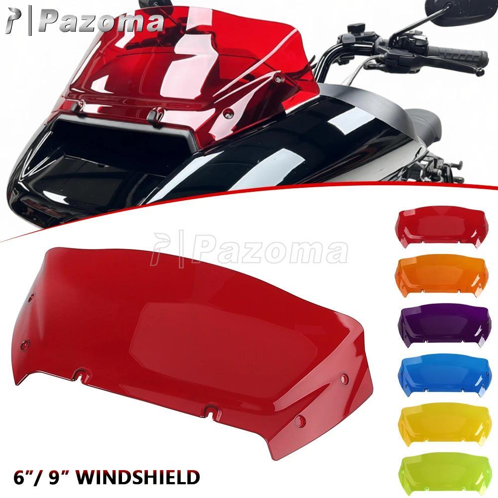 PAPazoma 6"/9" Windshield Motorcycle Windscreen Fairing Wind Deflector For Harley Touring Road Glide