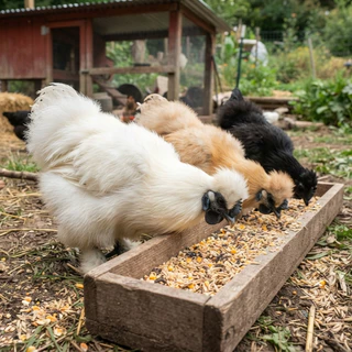 อาหารไก่ ซิลค์กี้ Silkie อาหารไก่แจ้/ ไก่ป่าสวยงาม ( สูตรบำรุงขนฟูหนา เงางาม ทรงสวย ) 1 Kg.