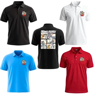 เสื้อโปโลผ้ากีฬา ลายการ์ตูนตารางทอมแอนเจอรี่ คอลเลคชั่นใหม่ ผ้าระบายอากาศ ลายสวย ใส่สบาย คุณภาพดี รับประกันความคุ้มค่า