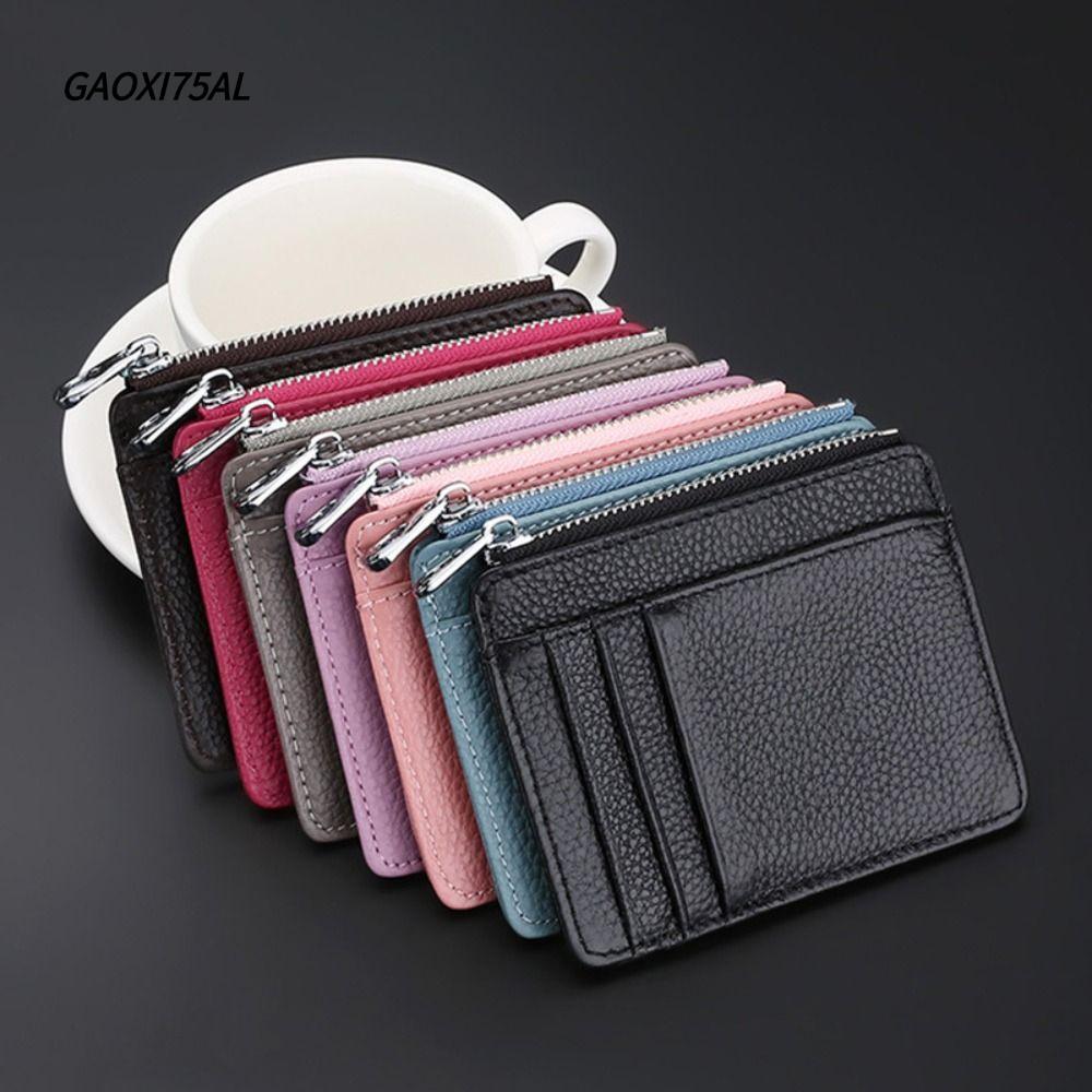 GAOXI75AL Card Holder, Simple Multi-card Slot Card, Portable Ultra Thin Genuine Leather ID Package M