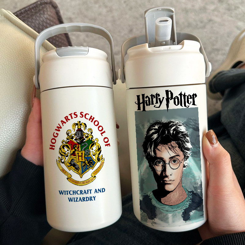 Harry Potter Straw Thermos Cup Hogwarts Glenfendol Slytherin Snake Courtyard Water Cup Sports Water 