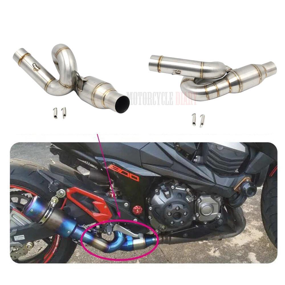 EM สําหรับ KAWASAKI Z800 51mm รถจักรยานยนต์ไอเสีย SLIP-ON กลาง Link ท่อมอเตอร์ไซด์หนี Moto BIKE Moto