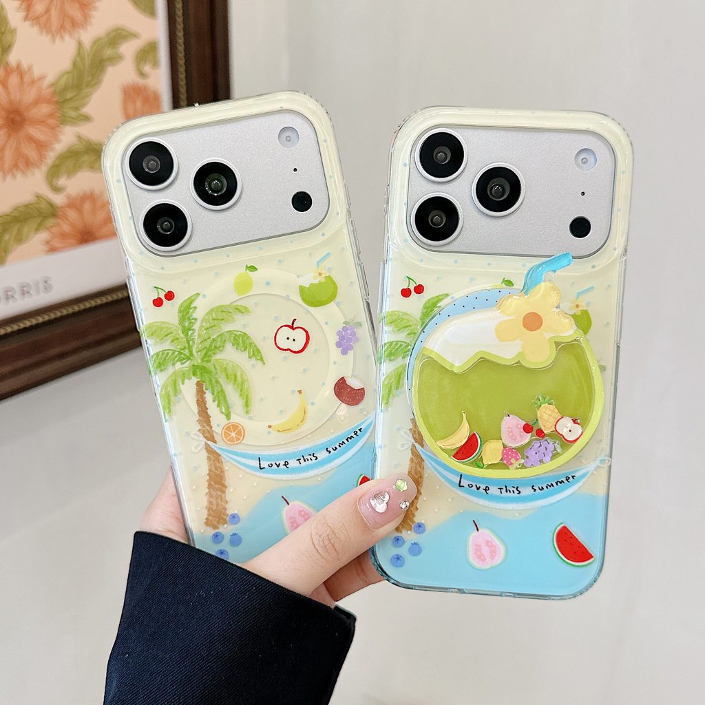 ฤดูร้อนมะพร้าวแม่เหล็กยึดกรณีSamsung S22 S23 S24 S25 S26