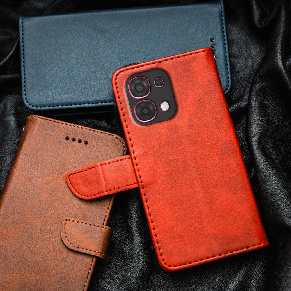 สําหรับOppo A6 Pro 4G 5G F31 CPH2781 พรีเมี่ยมหรูหราของแท้หนังFlip-Topเคสโทรศัพท์กระเป๋าสตางค์ในตัวผู้ถือKickstandกันกระแทกTPUด้านใน