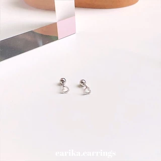 earika.earrings - tiny heart piercing จิวหูเงินแท้หัวใจ เหมาะสำหรับคนแพ้ง่าย