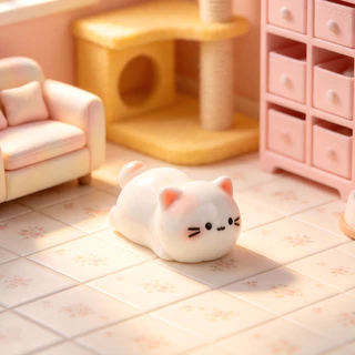 10 ชิ้นแมวน่ารักหัวกลม 3D เรซิ่น Charms สําหรับ DIY (15-14)