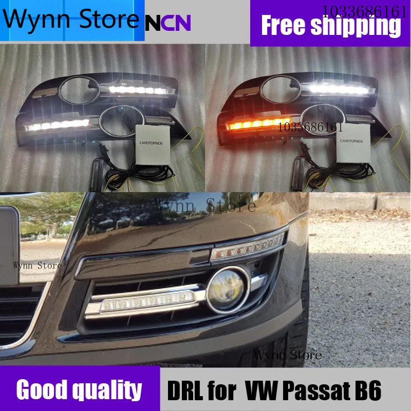 1 ชุดรถ LED DRL ไฟวิ่งกลางวันสําหรับ Volkswagen VW Passat B6 2005 2006 2007 2008 2009 2010 2011 หมอก