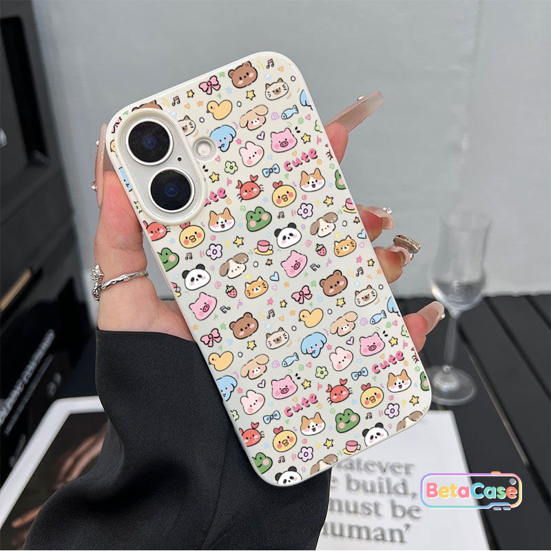 เคสโทรศัพท์มือถือลายการ์ตูนสัตว์น่ารักลายจุด iPhone 17Pro/16/15/14/13/12/11/ProMax/7/8Plus/XS/XR
