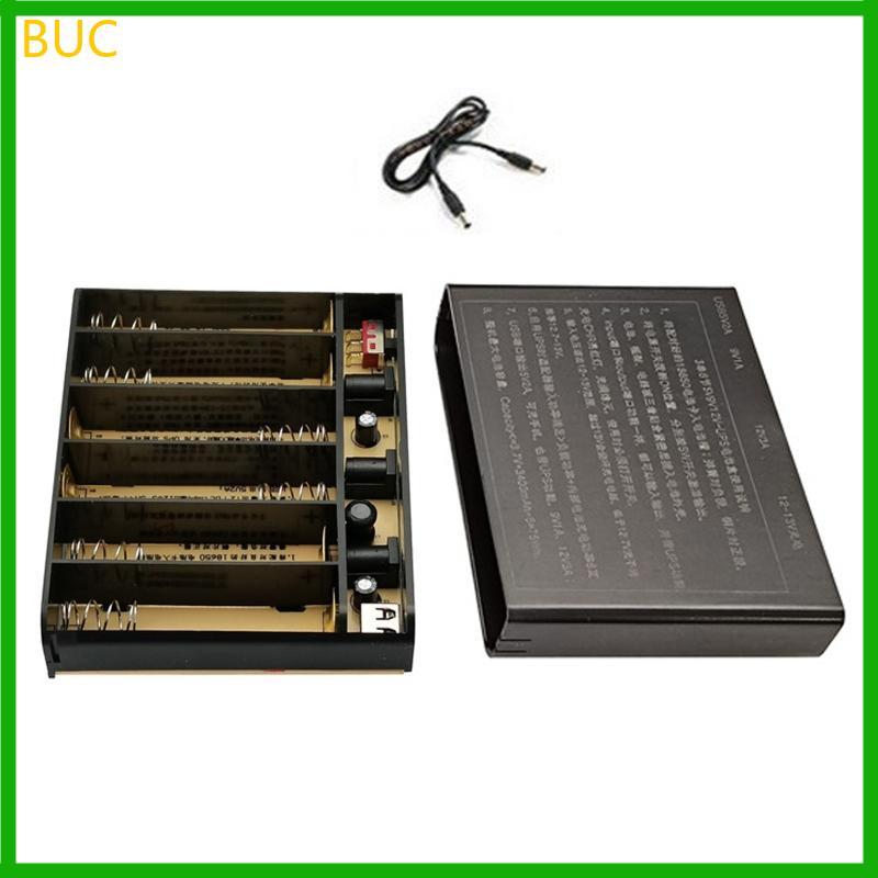 BUC DIY 6x 18650 5V USB + 9V 12V 5 5x2 1 มม.กล่องจ่ายไฟ UPS สําหรับ WiFi Router Modem Security กล้อง