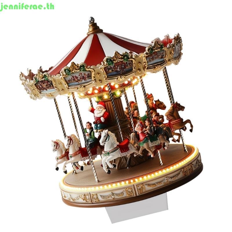 Jenniferae Elegant 2D แบนคริสต์มาส Carousels อะคริลิคเครื่องประดับตกแต่งสําหรับ Home Office Display 