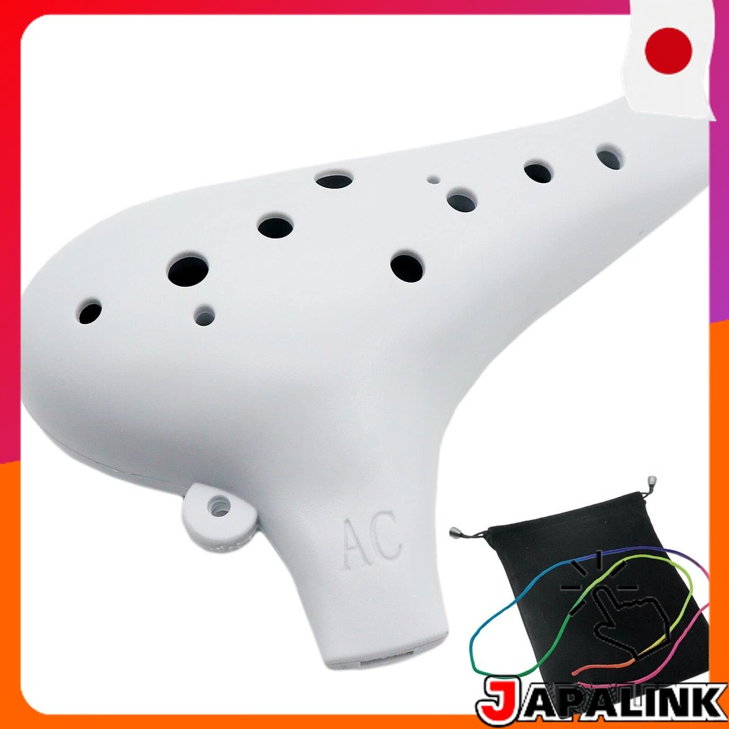 Aestivate โอคาริน่า 12 รู พลาสติก คีย์ C อัลโต้ Ocarina เครื่องดนตรี (สีขาว)