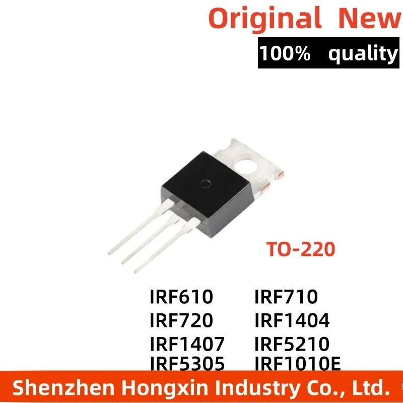 5PCS IRF1404 IRF610 IRF710 IRF720 IRF1407 IRF5305 IRF5210 IRF1010E TO-220 Field Effect ทรานซิสเตอร์ข