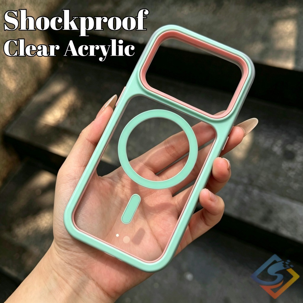 3 ใน 1 กรณีแม่เหล็กใสที่ถอดออกได้สําหรับ ไอโฟน 17 16 15 14 13 12 11 มือโปร สูงสุด 14/ 15 /16บวก อะคริลิคโปร่งใสฝาครอบกันกระแท