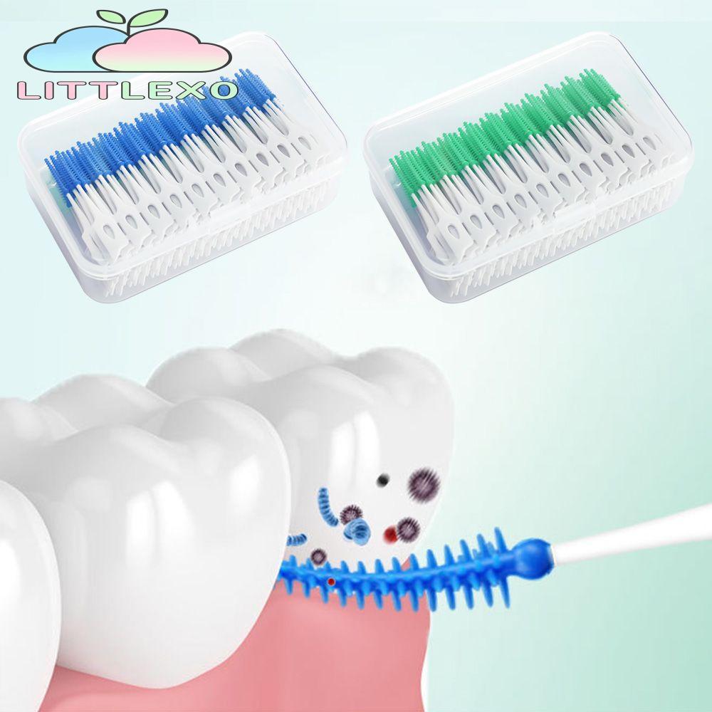 LITTLEX Floss Gum Massage Tooth Gap 160 ชิ้น/กล่อง แปรงสีฟัน