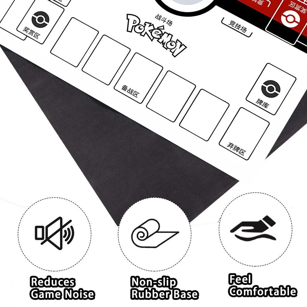 แผ่นรองการ์ดโปเกมอน Playmat ยางหนา พกพา พับเก็บง่าย สำหรับเล่นการ์ดเกม บอร์ดเกม ขนาด 60x60 thumbnail 9