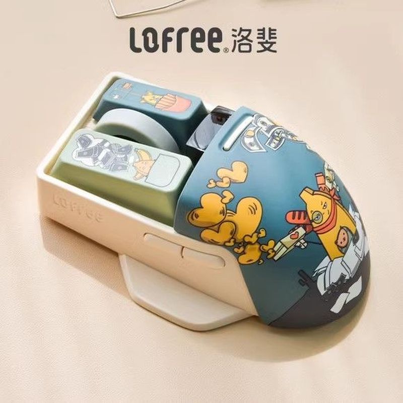 Lofree Lofree Lofree เมาส์ขนาดเล็กไร้สายบลูทูธชาร์จสามโหมด Retro Mechanical Girl Notebook Gaming Off