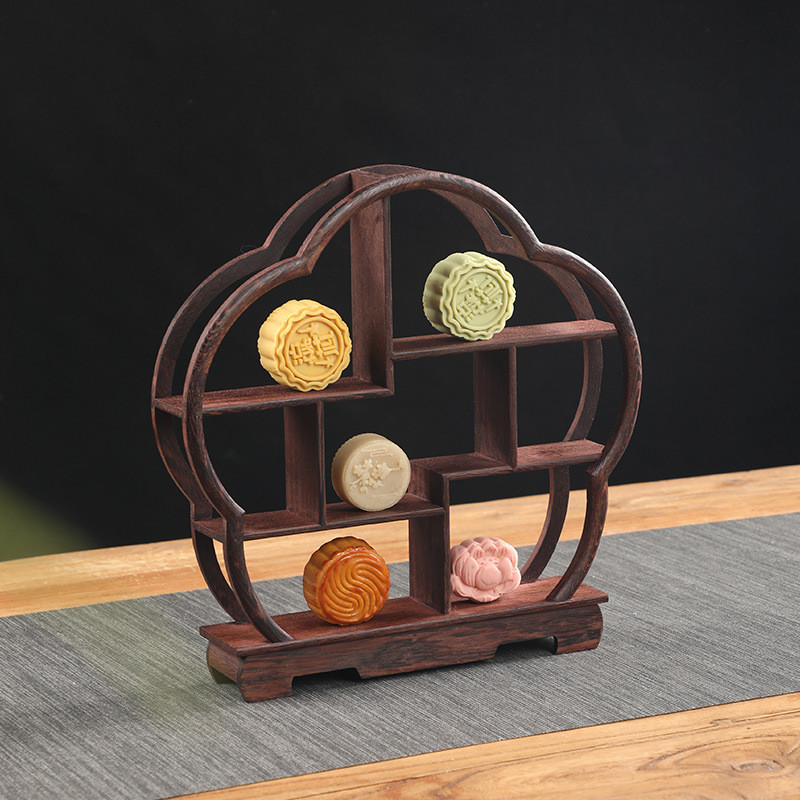 Chicken-wing wood small display shelf, Chinese-style wedding engagement pastry display stand, tea se