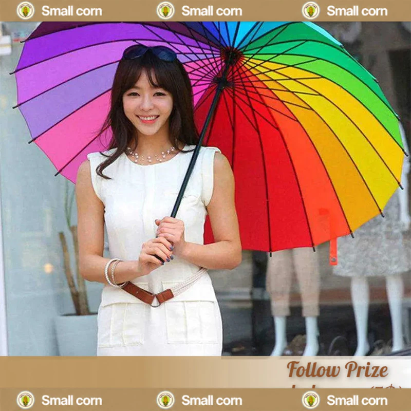 ร่มขนาดใหญ่สีรุ้ง ร่มกันแดด ร่มกันยูวี ร่มแฟชั่น Umbrella 16สี สีสันสดใส วัสดุแข็งแรง ด้ามจับทนทานพอดีมือ