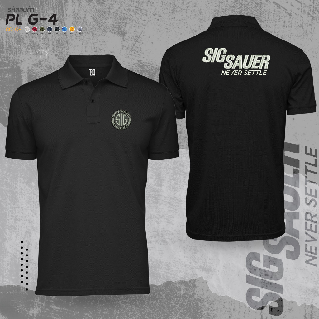 เสื้อยืดโปโล แขนสั้น คอOT 100% ฝ้ายบริสุทธิ์ สไตล์ลำลอง พร้อมลายพิมพ์ PL -4 SI SAUER สำหรับทุกโอกาส 